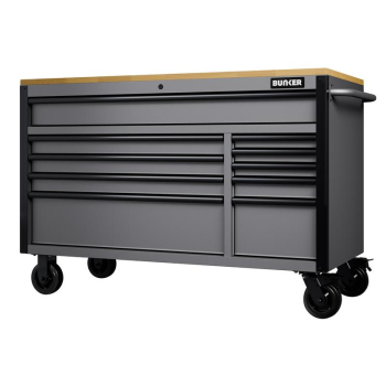 Draper B100-56SG BUNKER® 10 Drawer Workbench Roller Tool Cabinet, 56 inch , Light Grey - Code: 31760 - Pack Qty 1