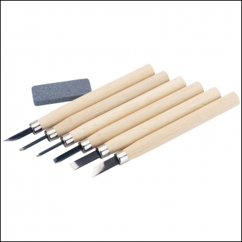 Draper CT6 Wood Carving Set with Sharpening Stone (7 Piece) - Code: 31777 - Pack Qty 1