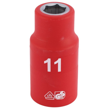 Draper H6VDE-MM/B Fully Insulated VDE Socket, 1/2 inch  Sq. Dr., 11mm - Code: 31784 - Pack Qty 1