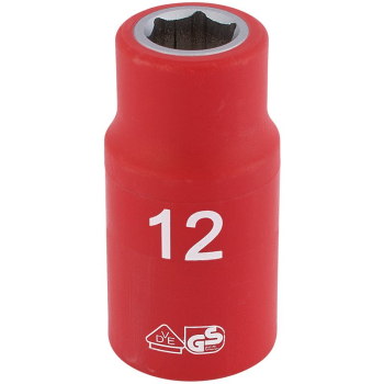 Draper H6VDE-MM/B Fully Insulated VDE Socket, 1/2 inch  Sq. Dr., 12mm - Code: 31785 - Pack Qty 1