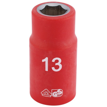 Draper H6VDE-MM/B Draper Expert Fully Insulated VDE Socket, 1/2 inch  Sq. Dr., 13mm - Discontinued - Code: 31788 - Pack Qty 1
