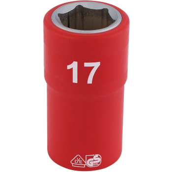 Draper H6VDE-MM/B Draper Expert Fully Insulated VDE Socket, 1/2 inch  Sq. Dr., 17mm - Discontinued - Code: 31864 - Pack Qty 1