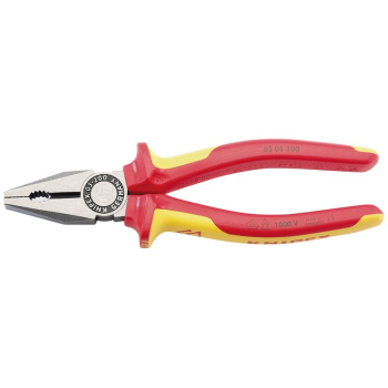 Draper 03 08 200 UKSBE KNIPEX 03 08 200UKSBE VDE Fully Insulated Combination Pliers, 200mm - Code: 31920 - Pack Qty 1