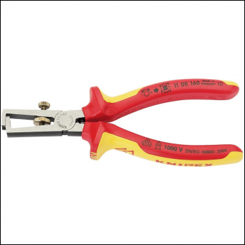 Draper 11 08 160 UKSBE Knipex 11 08 160UKSBE VDE Fully Insulated Wire Stripping Pliers, 160mm - Code: 31930 - Pack Qty 1