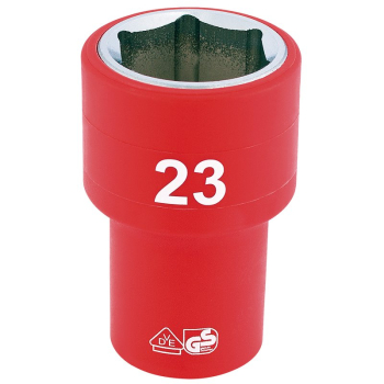 Draper H6VDE-MM/B Fully Insulated VDE Socket, 1/2 inch  Sq. Dr., 23mm - Code: 31953 - Pack Qty 1