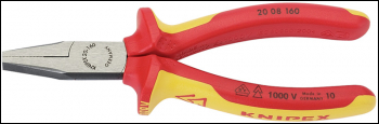 DRAPER Knipex 20 08 160UKSBE VDE Fully Insulated Flat Nose Pliers, 160mm - Pack Qty 1 - Code: 31968