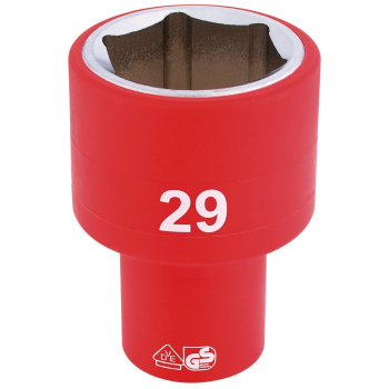 Draper H6VDE-MM/B Fully Insulated VDE Socket, 1/2 inch  Sq. Dr., 29mm - Code: 31988 - Pack Qty 1