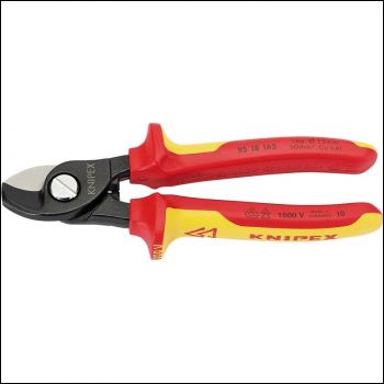 Draper 95 18 165 UKSBE Knipex 95 18 165UKSBE VDE Fully Insulated Cable Shears, 165mm - Code: 32014 - Pack Qty 1