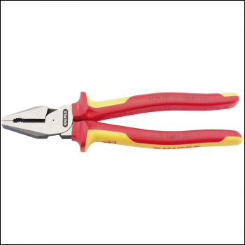 Draper 02 08 225 UKSBE Knipex 02 08 225UKSBE VDE Fully Insulated High Leverage Combination Pliers, 225mm - Code: 32018 - Pack Qty 1