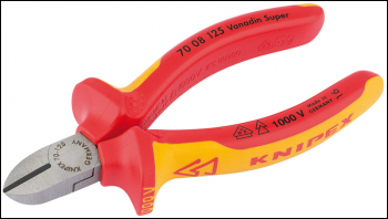 DRAPER Knipex 70 08 125UKSBE VDE Fully Insulated Diagonal Side Cutters, 125mm - Pack Qty 1 - Code: 32020