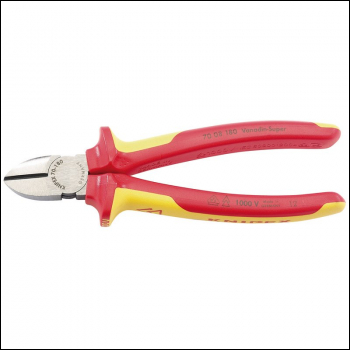Draper 70 08 180 UKSBE Knipex 70 08 180UKSBE VDE Fully Insulated Diagonal Side Cutters, 180mm - Code: 32021 - Pack Qty 1