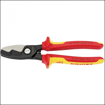 Draper 95 18 200 UKSBE Knipex 95 18 200UKSBE VDE Fully Insulated Cable Shears, 200mm - Code: 32023 - Pack Qty 1