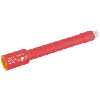 Draper D-EXT-VDE Draper Expert VDE Approved Fully Insulated Extension Bar, 3/8 inch  Sq. Dr., 150mm - Discontinued - Code: 32102 - Pack Qty 1