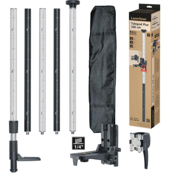 Draper 090.122E Laserliner 090.122E TelePod Plus Telescopic Tripod, 330cm - Code: 32179 - Pack Qty 1