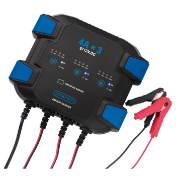 Draper SBC4X3 3 Bank 6/12V Smart Charger 12A (3x4A) - Code: 32276 - Pack Qty 1