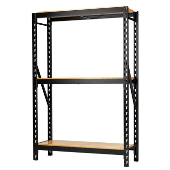 BUNKER 14 Piece Modular 3 Tier Racking with Hardwood Shelving, 1500mm - MS400-54-14PC W - Code: 32477 - Pack Qty 1