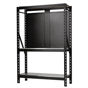 BUNKER 17 Piece Modular 3 Tier Racking with Stainless Steel Shelving and Pegboards, 1500mm - MS400-54-17PC S - Code: 32478 - Pack Qty 1