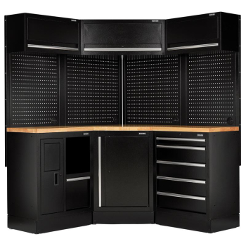 BUNKER 18 Piece Modular Storage Corner Combo with Hardwood Worktop, 3454mm - MS400WCORNCOMBO - Code: 32528 - Pack Qty 1