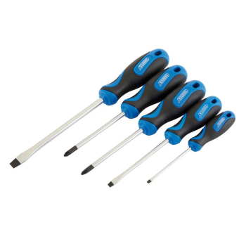 Draper 865/5B Soft Grip Screwdriver Set, 3 x Plain Slot, 1 x Cross Slot, 1 x PZ TYPE (5 Piece) - Code: 32610 - Pack Qty 1