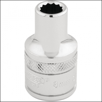 Draper H-MM/B Draper HI-TORQ® 12 Point Socket, 1/2 inch  Sq. Dr., 8mm - Code: 33038 - Pack Qty 1