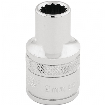 Draper H-MM/B Draper HI-TORQ® 12 Point Socket, 1/2 inch  Sq. Dr., 9mm - Code: 33089 - Pack Qty 1