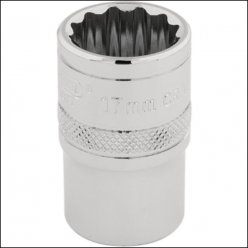 Draper H-MM/B Draper HI-TORQ® 12 Point Socket, 1/2 inch  Sq. Dr., 17mm - Code: 33167 - Pack Qty 1