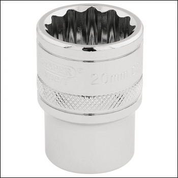 Draper H-MM/B Draper HI-TORQ® 12 Point Socket, 1/2 inch  Sq. Dr., 20mm - Code: 33289 - Pack Qty 1