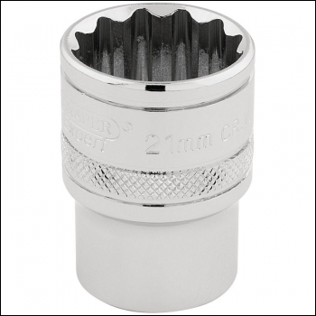 Draper H-MM/B Draper HI-TORQ® 12 Point Socket, 1/2 inch  Sq. Dr., 21mm - Code: 33290 - Pack Qty 1