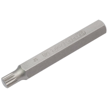 Draper YMH40/SC/B Draper Expert Spline 10mm Insert Bit for Mechanics Bit Sets,  M8 x 75mm - Code: 33346 - Pack Qty 1