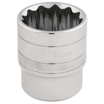 Draper H-MM/B Draper HI-TORQ® 12 Point Socket, 1/2 inch  Sq. Dr., 28mm - Code: 33518 - Pack Qty 1