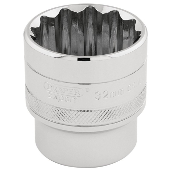 Draper H-MM/B Draper Expert HI-TORQ® 12 Point Socket, 1/2 inch  Sq. Dr., 32mm - Code: 33593 - Pack Qty 1