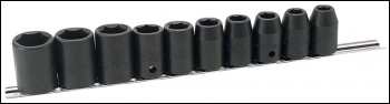 DRAPER 1/2 inch  Sq. Dr. Hi-Torq® Metric Impact Socket Set on a Rail (10 Piece) - Pack Qty 1 - Code: 33667