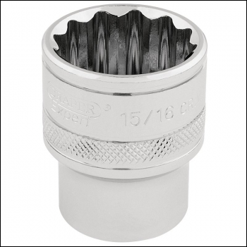 Draper H-AF/B Draper HI-TORQ® 12 Point Socket, 1/2 inch  Sq. Dr., 15/16 inch  - Code: 33724 - Pack Qty 1