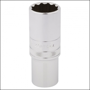 Draper HT-MM/B Draper HI-TORQ® 12 Point Deep Socket, 1/2 inch  Sq. Dr., 22mm - Code: 33788 - Pack Qty 1