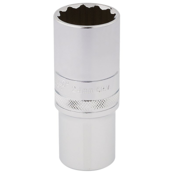Draper HT-MM/B Draper HI-TORQ® 12 Point Deep Socket, 1/2 inch  Sq. Dr., 24mm - Code: 33802 - Pack Qty 1