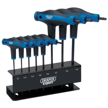 Draper TTX/SG/8/B Draper Expert TX-STAR® Soft Grip Metric T-Handle Key Set (8 Piece) - Code: 33872 - Pack Qty 1