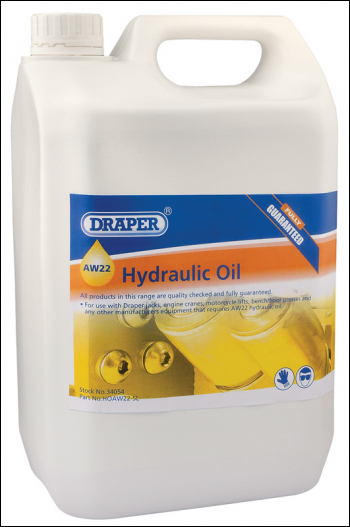 DRAPER AW22 Hydraulic Oil (5L) - Pack Qty 1 - Code: 34054