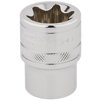 Draper TS12/B Draper TX-STAR® Socket, 1/2 inch  Sq. Dr., E24 - Code: 34402 - Pack Qty 1
