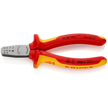 Draper 97 68 145 A KNIPEX 97 68 145 A VDE Crimping Pliers for Wire Ferrules, 145mm - Code: 34651 - Pack Qty 1