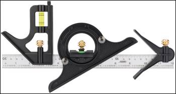 Draper 8C Combination Square with Centre Head and Protractor, 300mm - Code: 34704 - Pack Qty 1