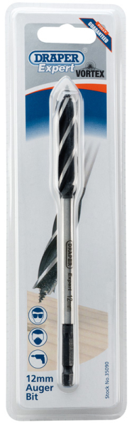 Draper AB4F Draper Expert 4 Fluted Auger Bit, 12 x 165mm - Code: 35090 - Pack Qty 1