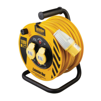 Defender E86450 110V Industrial Cable Reel, 25m - E86450 - Code: 35092 - Pack Qty 1