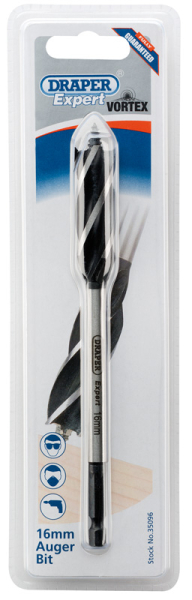 Draper AB4F Draper Expert 4 Fluted Auger Bit, 16 x 165mm - Code: 35096 - Pack Qty 1
