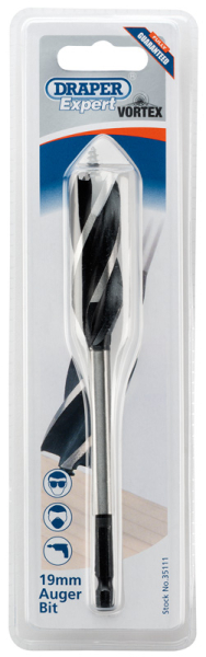 Draper AB4F Draper Expert 4 Fluted Auger Bit, 19 x 165mm - Code: 35111 - Pack Qty 1