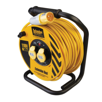 Defender E86510 110V Heavy Duty Industrial Cable Reel, 50m - E86510 - Code: 35117 - Pack Qty 1
