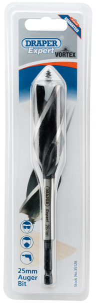 Draper AB4F Draper Expert 4 Fluted Auger Bit, 25 x 165mm - Code: 35128 - Pack Qty 1