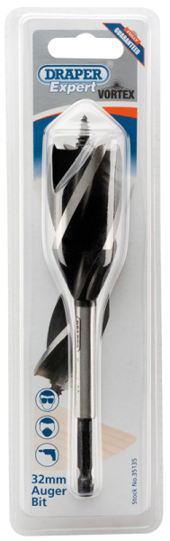 Draper AB4F Draper Expert 4 Fluted Auger Bit, 32 x 165mm - Code: 35135 - Pack Qty 1
