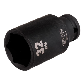 Draper HI-TORQ® Deep Impact Socket, 1/2 inch  Sq. Dr., 32mm - 410D-MM - Code: 35519 - Pack Qty 1