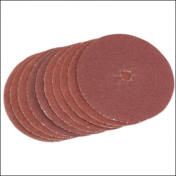 DRAPER Aluminium Oxide Sanding Discs, 125mm, Coarse Grade (Pack of 10) - Pack Qty 1 - Code: 35708
