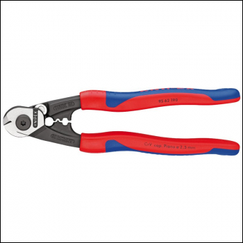 Draper 95 62 190 SB Knipex 95 62 190 Forged Wire Rope Cutters with Heavy Duty Handles, 190mm - Code: 36142 - Pack Qty 1